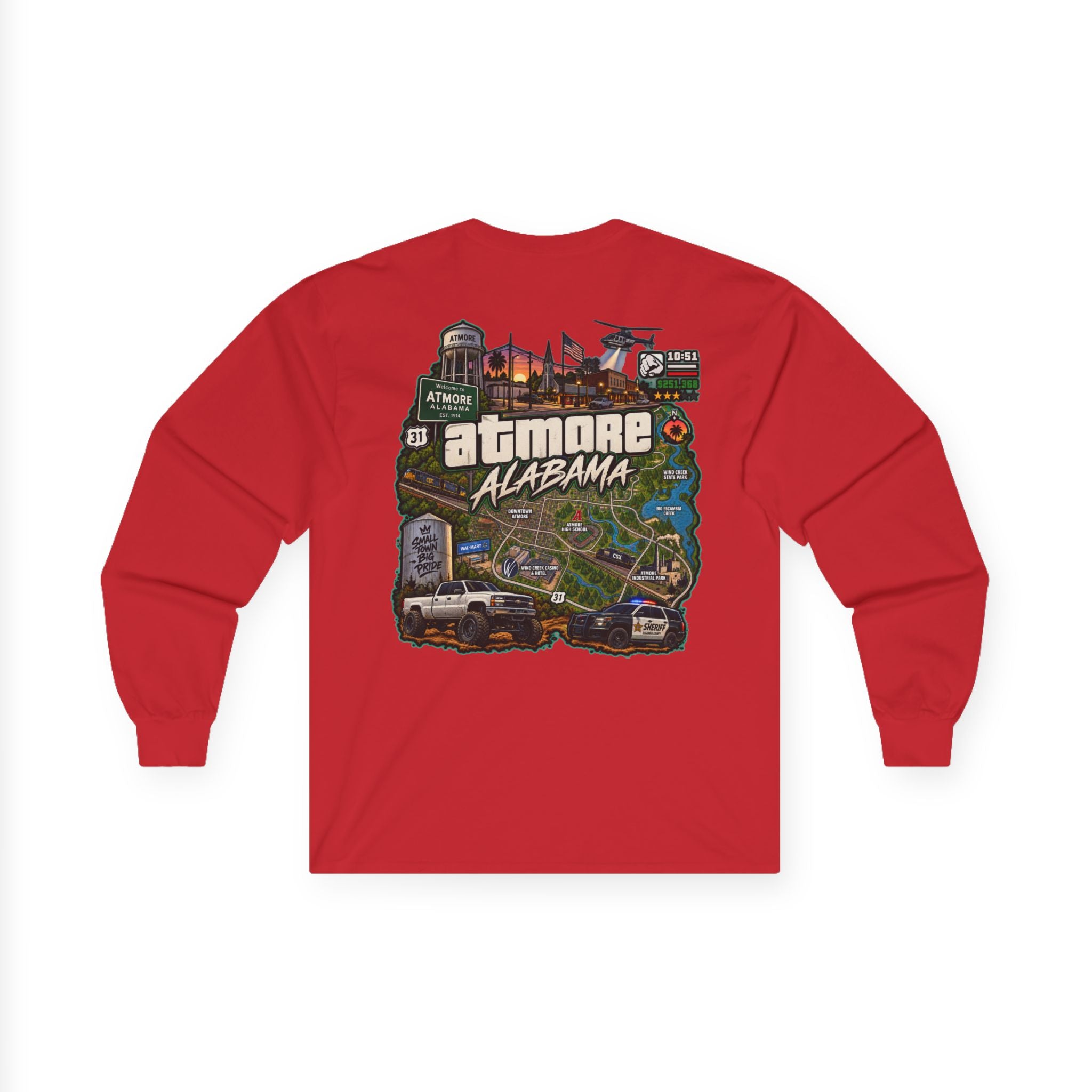 Atmore Alabama Graphic Long Sleeve Tee