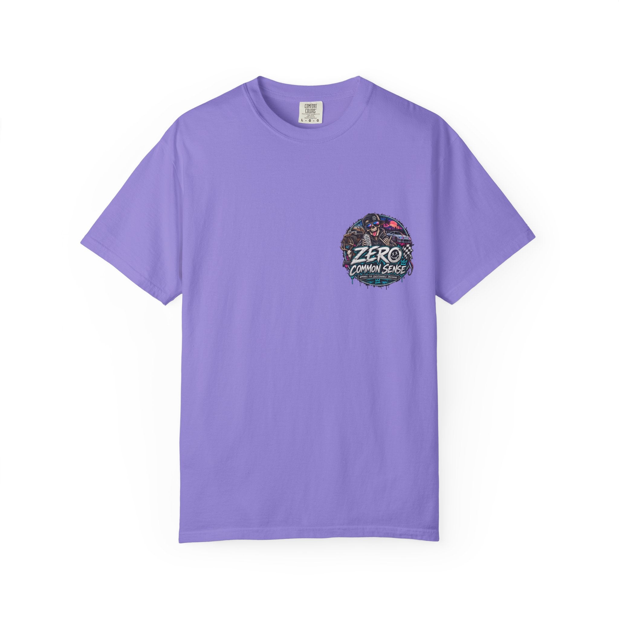 Spider Attack Graphic T-Shirt — "Zero Common Sense" Pocket Design