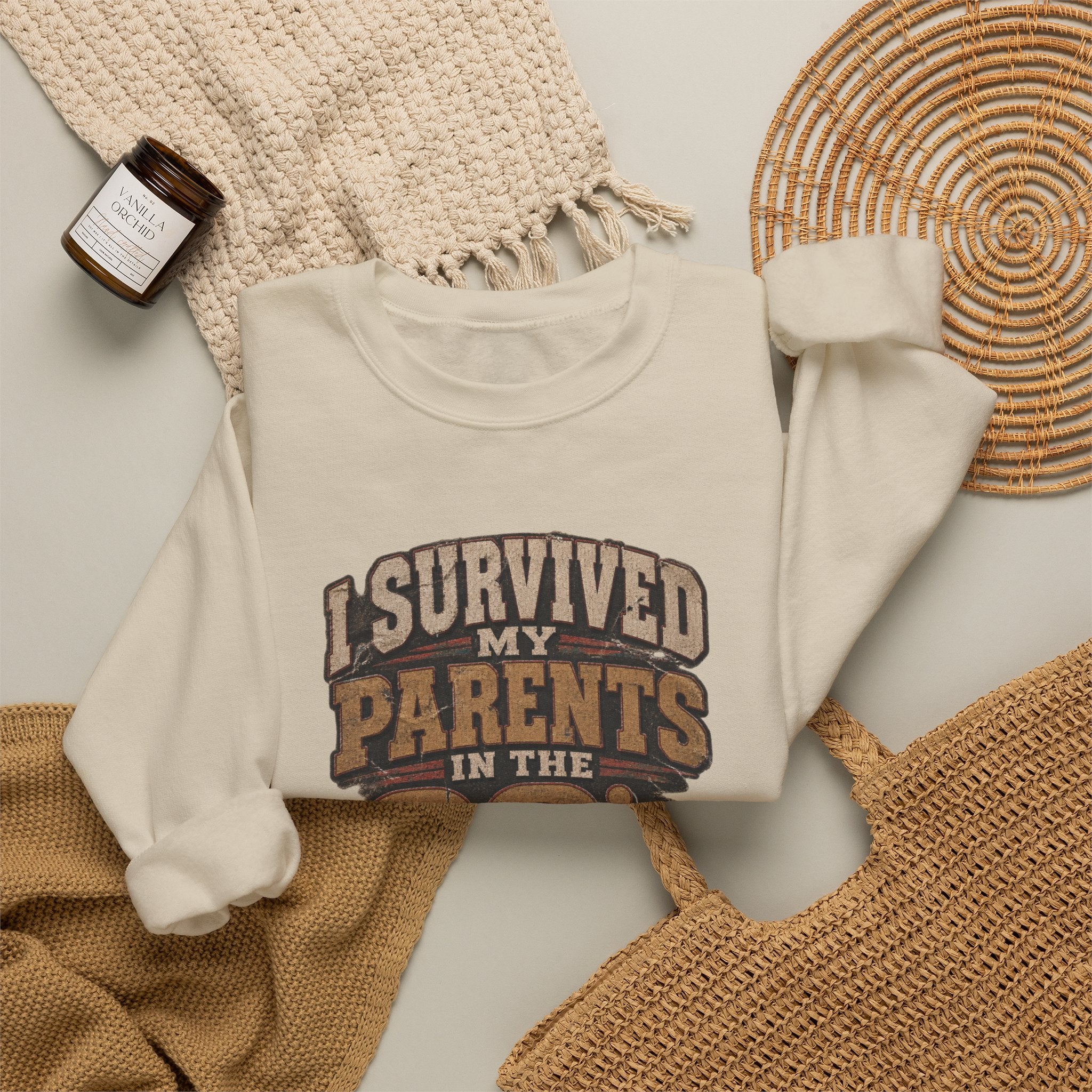 90s Parents Nostalgia Sweatshirt — "I Survived My Parents in the 90s" Crewneck