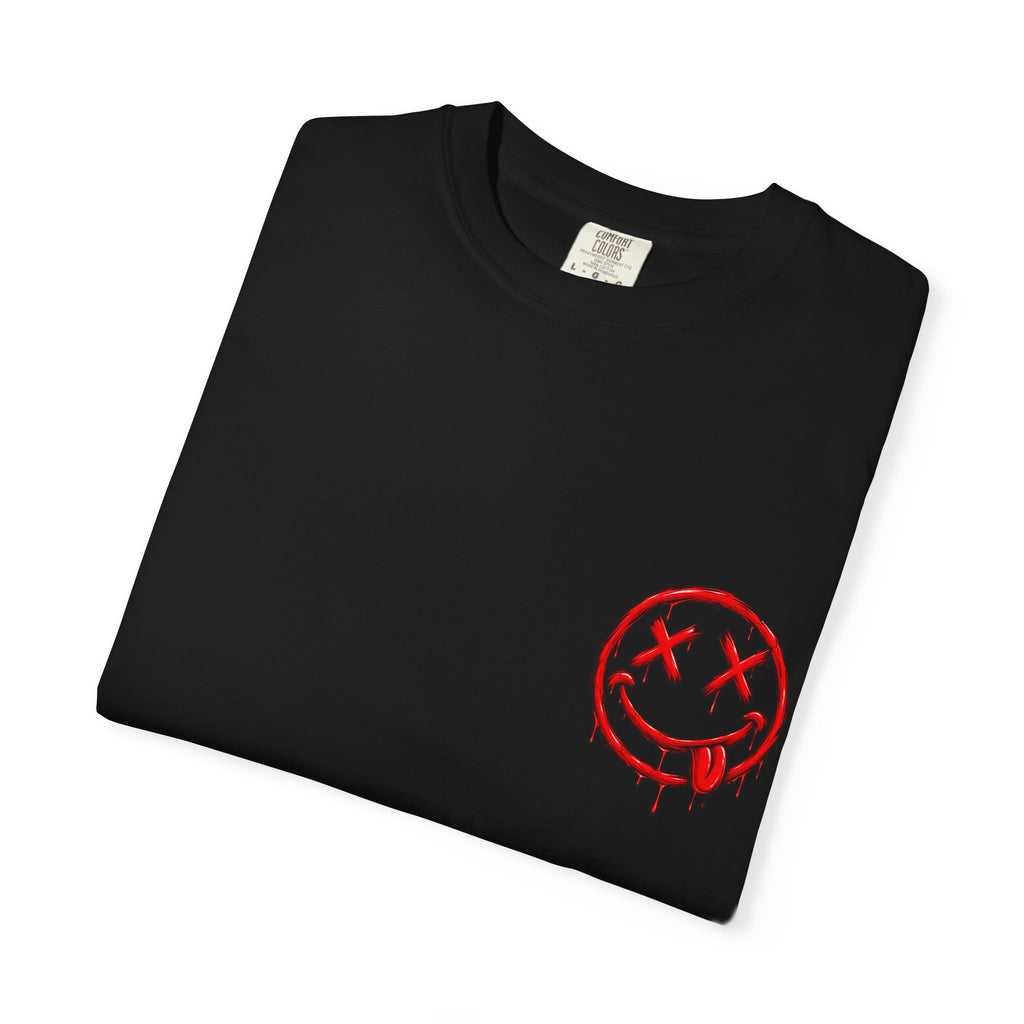 Static Culture Car Tee — Dripping Smiley Graphic T-Shirt