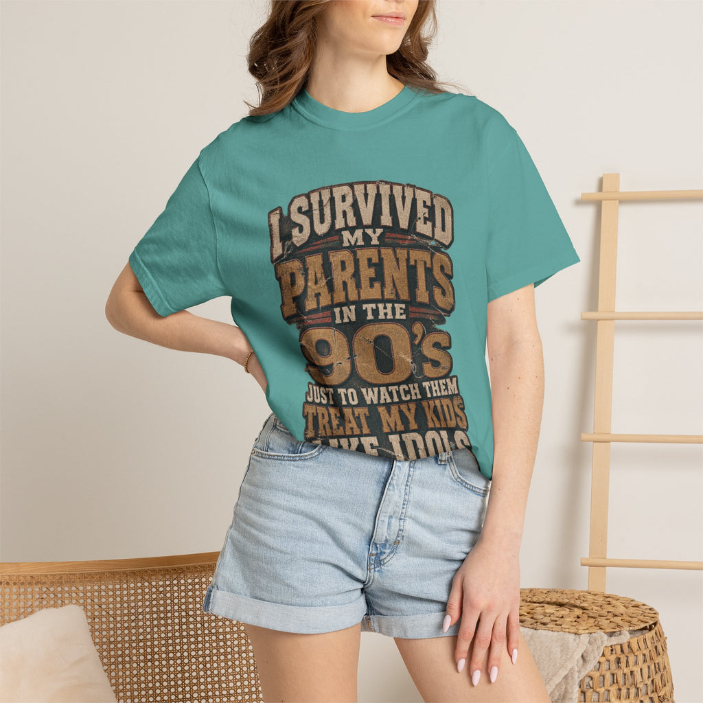 T-Shirt — "I Survived My Parents in the 90s" Retro Family Humor Tee