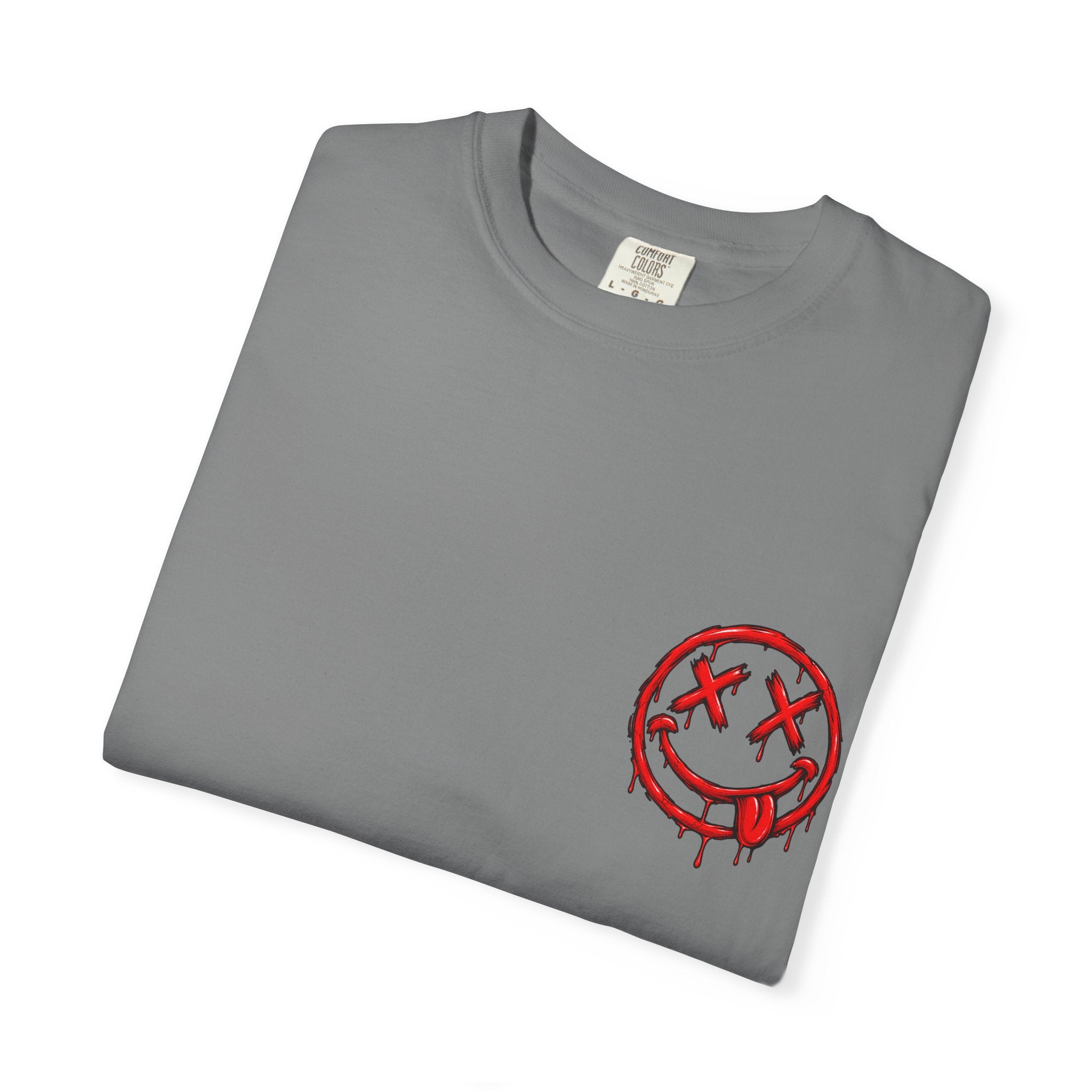 Static Culture Car Tee — Dripping Smiley Graphic T-Shirt