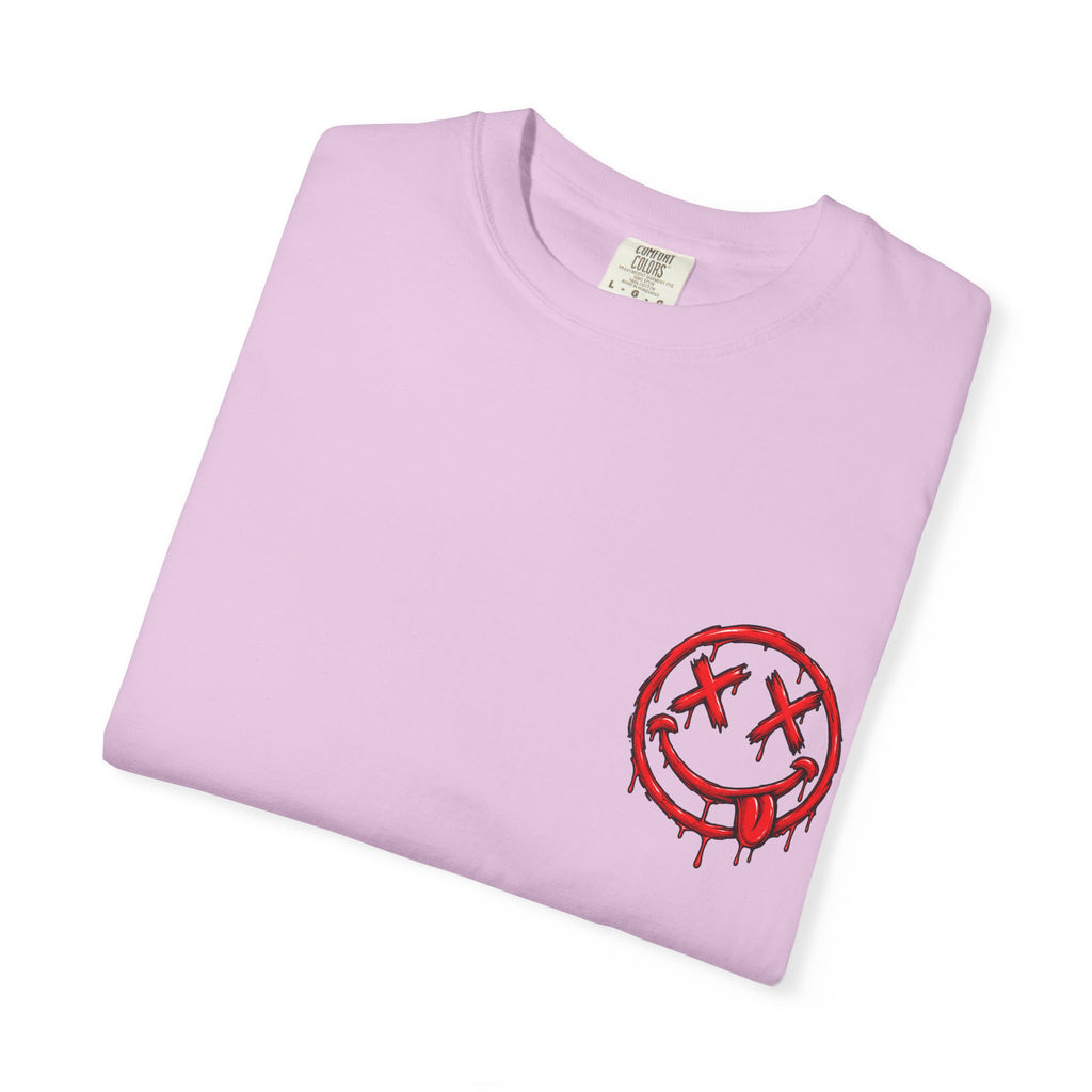 Static Culture Car Tee — Dripping Smiley Graphic T-Shirt