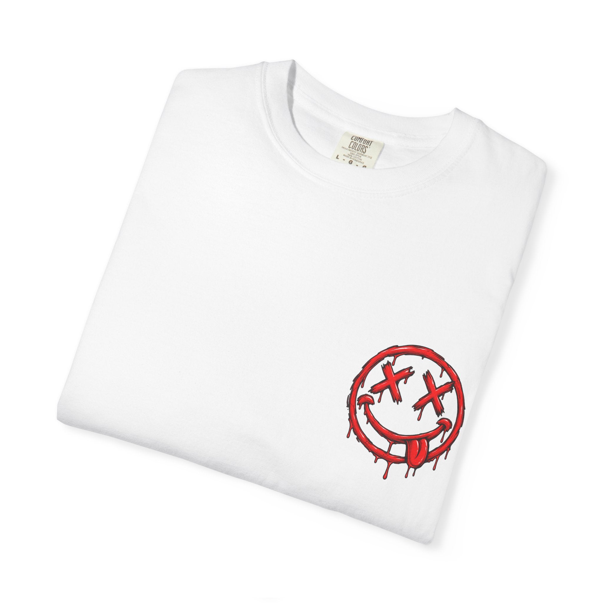 Static Culture Car Tee — Dripping Smiley Graphic T-Shirt