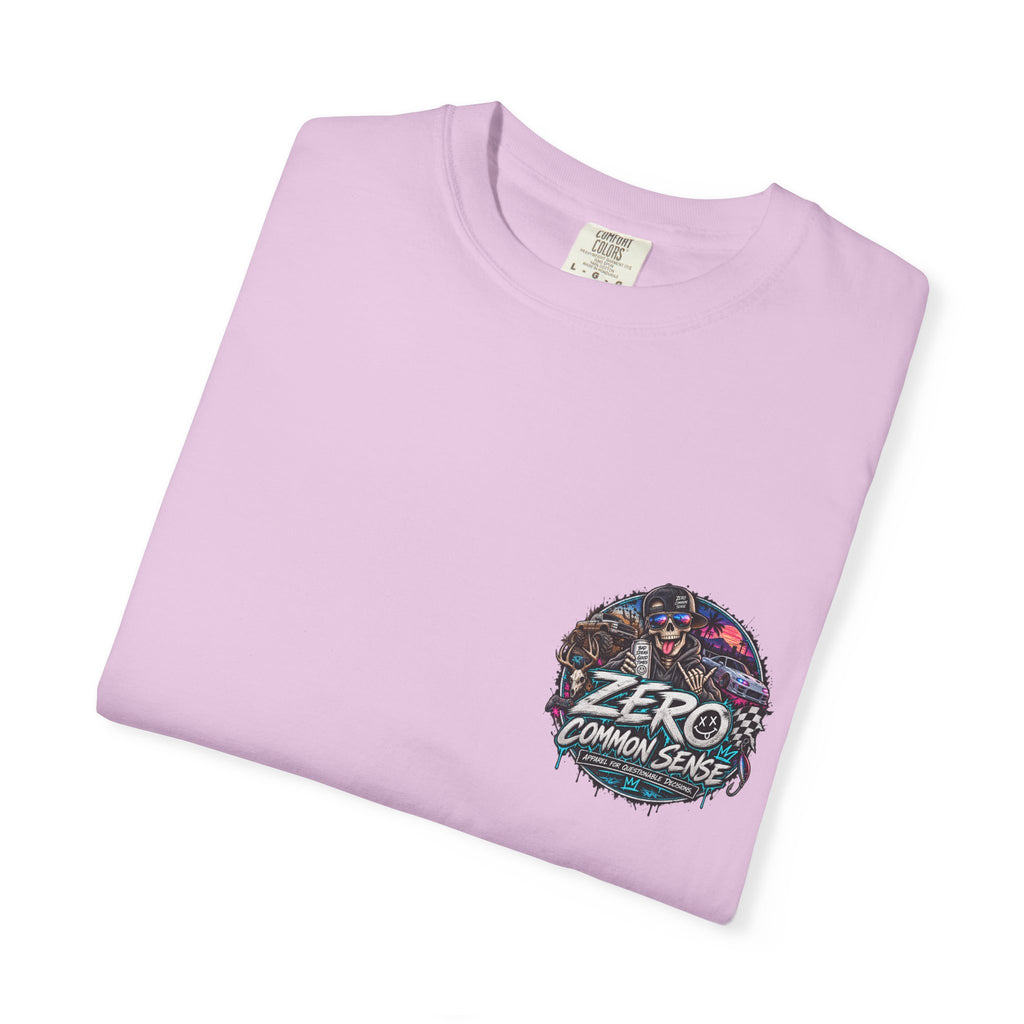 Spider Attack Graphic T-Shirt — "Zero Common Sense" Pocket Design