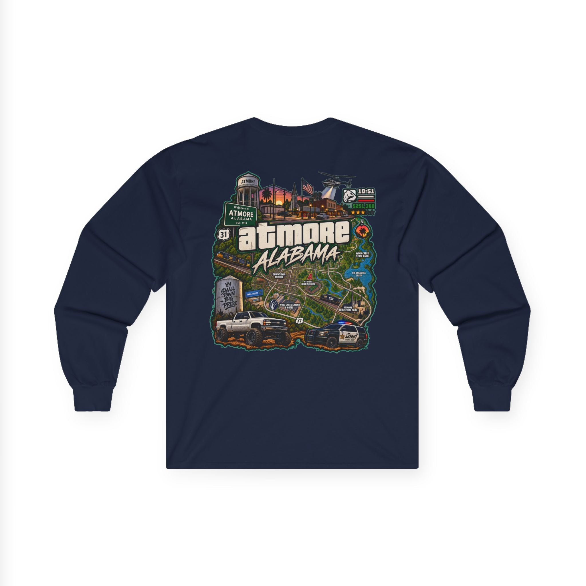 Atmore Alabama Graphic Long Sleeve Tee
