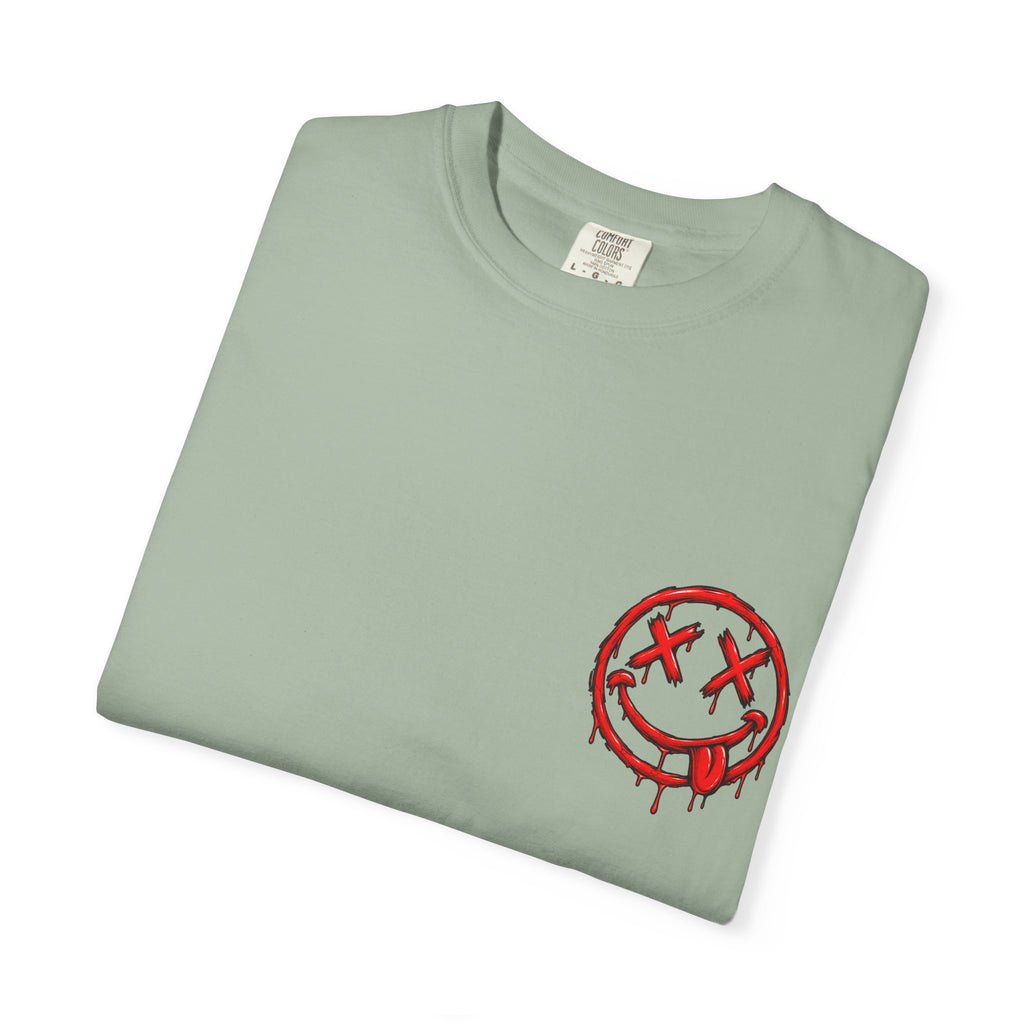 Static Culture Car Tee — Dripping Smiley Graphic T-Shirt