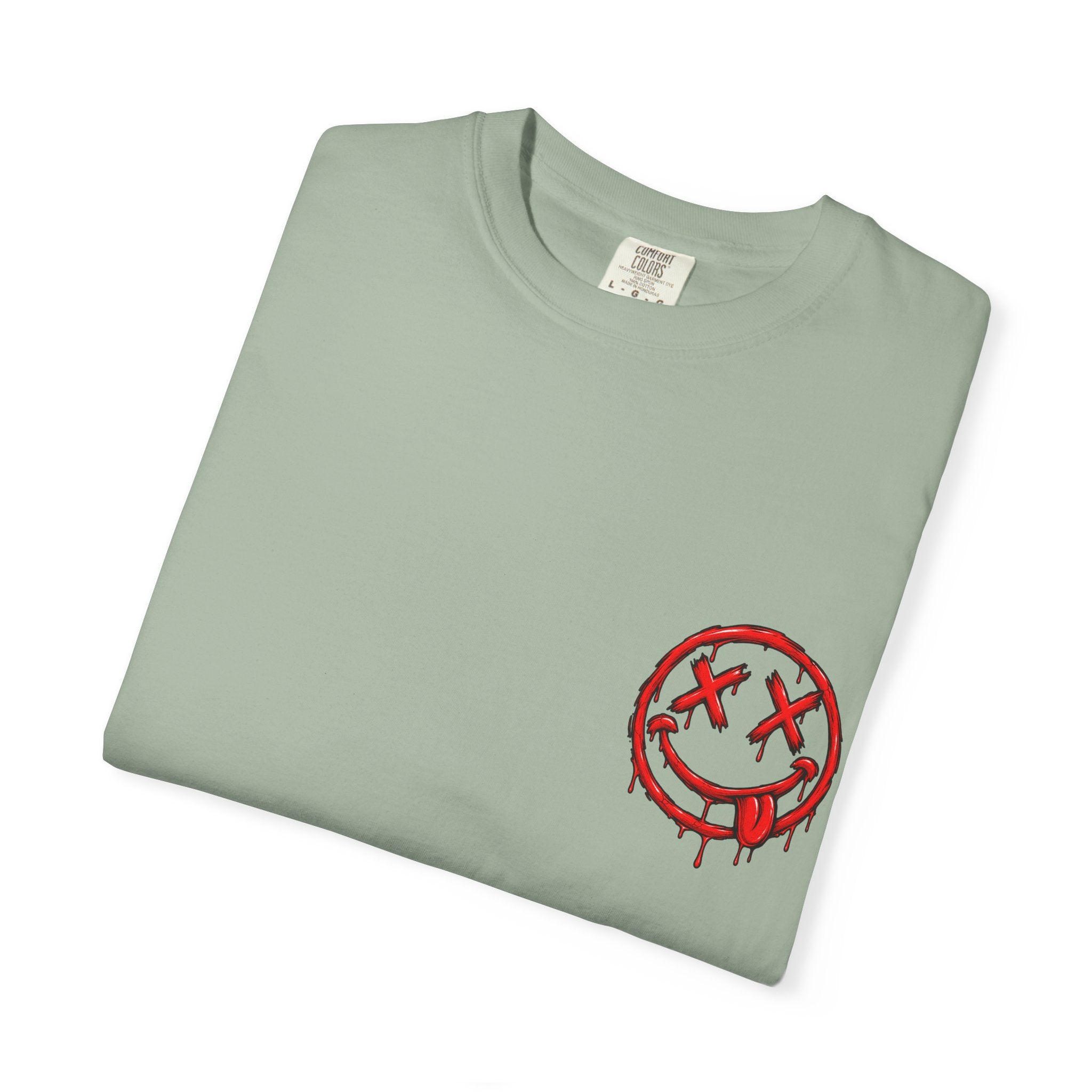 Static Culture Car Tee — Dripping Smiley Graphic T-Shirt
