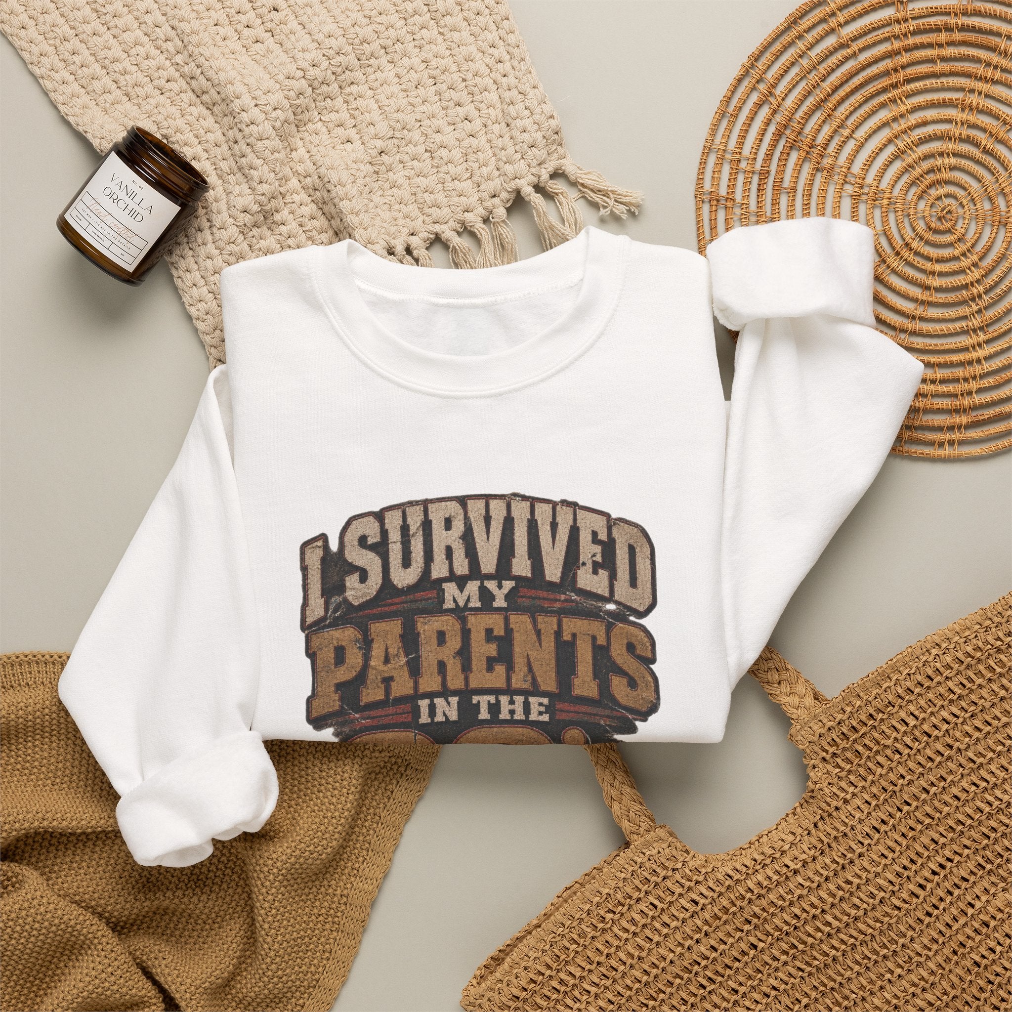 90s Parents Nostalgia Sweatshirt — "I Survived My Parents in the 90s" Crewneck