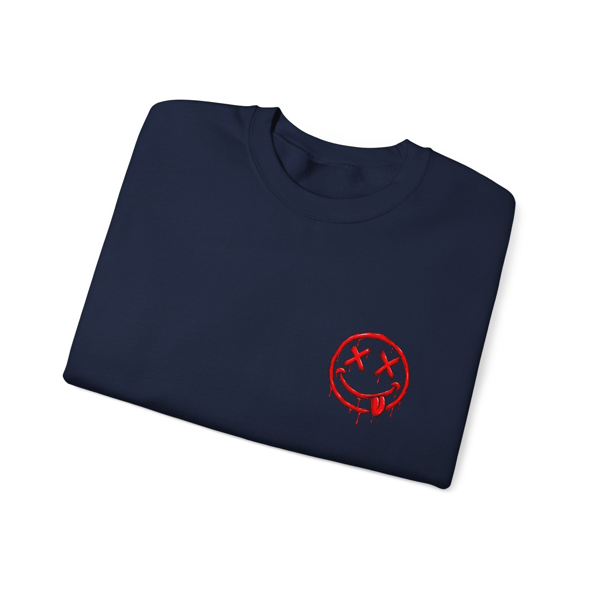 Bleeding Smiley Sweatshirt — Distressed Grunge Crewneck