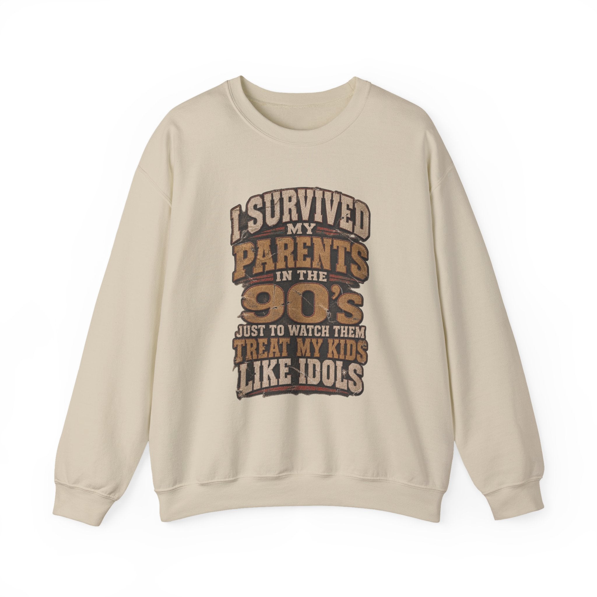 90s Parents Nostalgia Sweatshirt — "I Survived My Parents in the 90s" Crewneck
