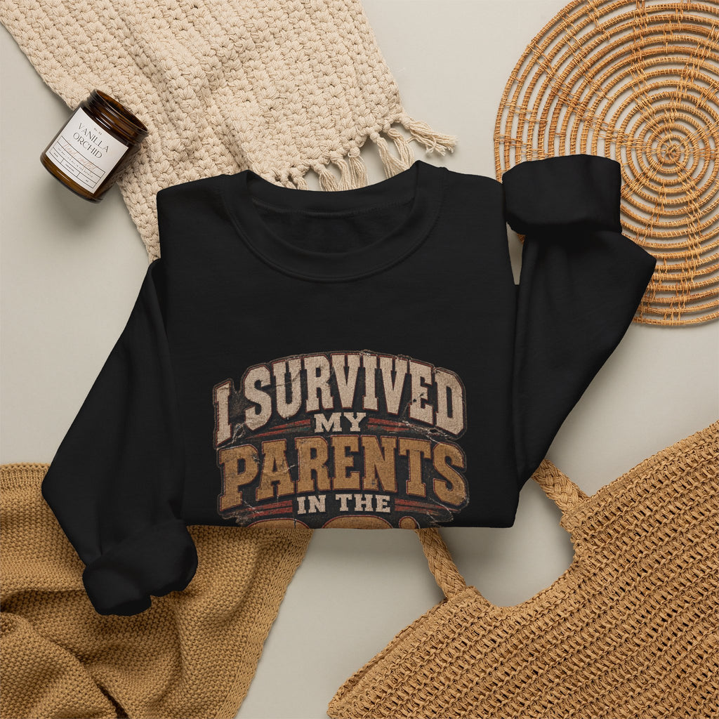 90s Parents Nostalgia Sweatshirt — "I Survived My Parents in the 90s" Crewneck