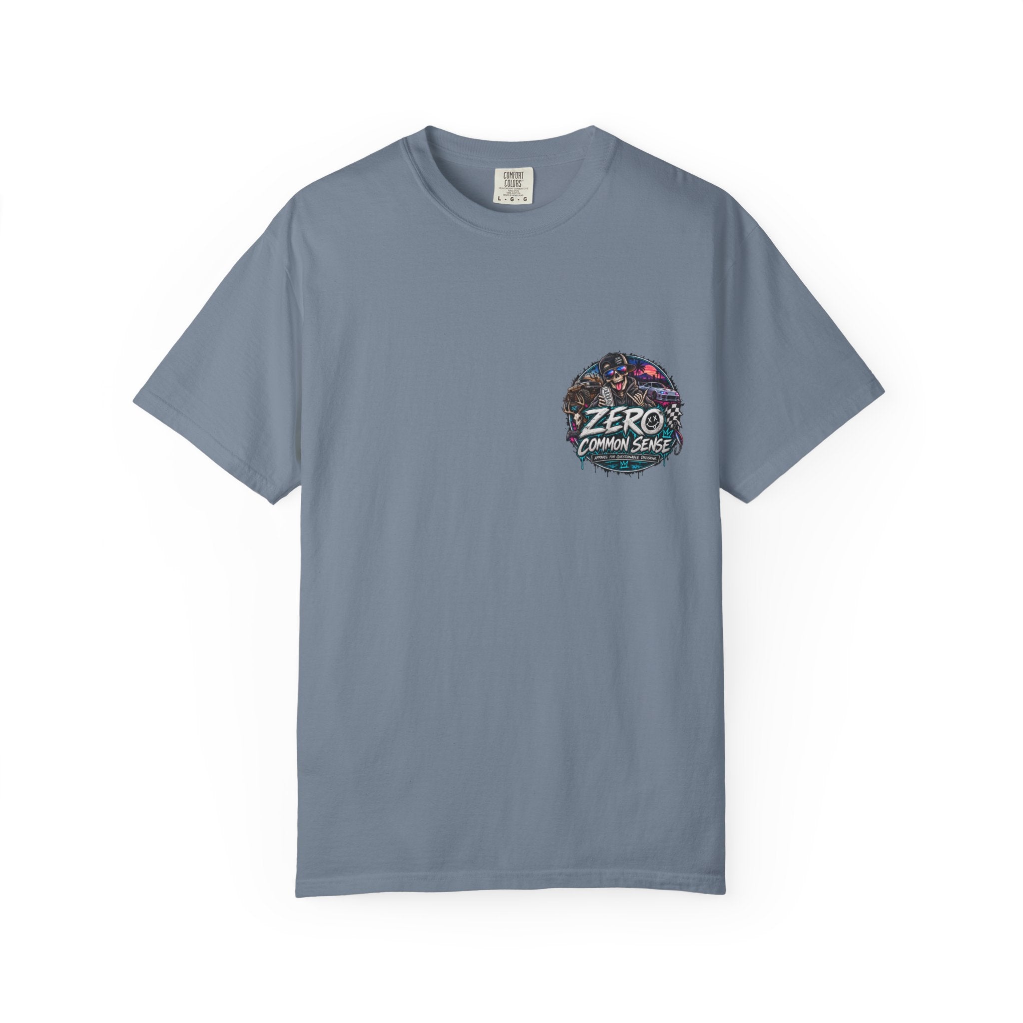 Spider Attack Graphic T-Shirt — "Zero Common Sense" Pocket Design