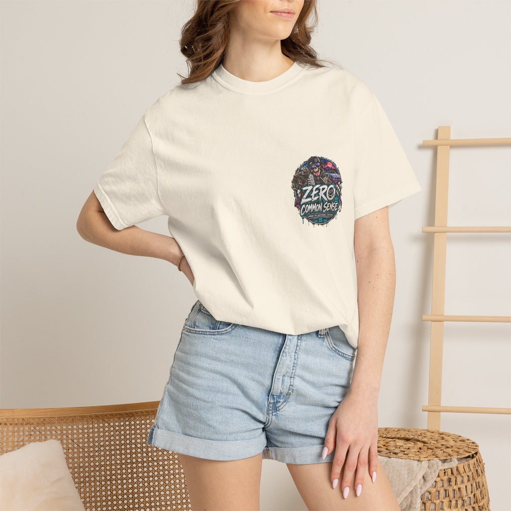 Spider Attack Graphic T-Shirt — "Zero Common Sense" Pocket Design