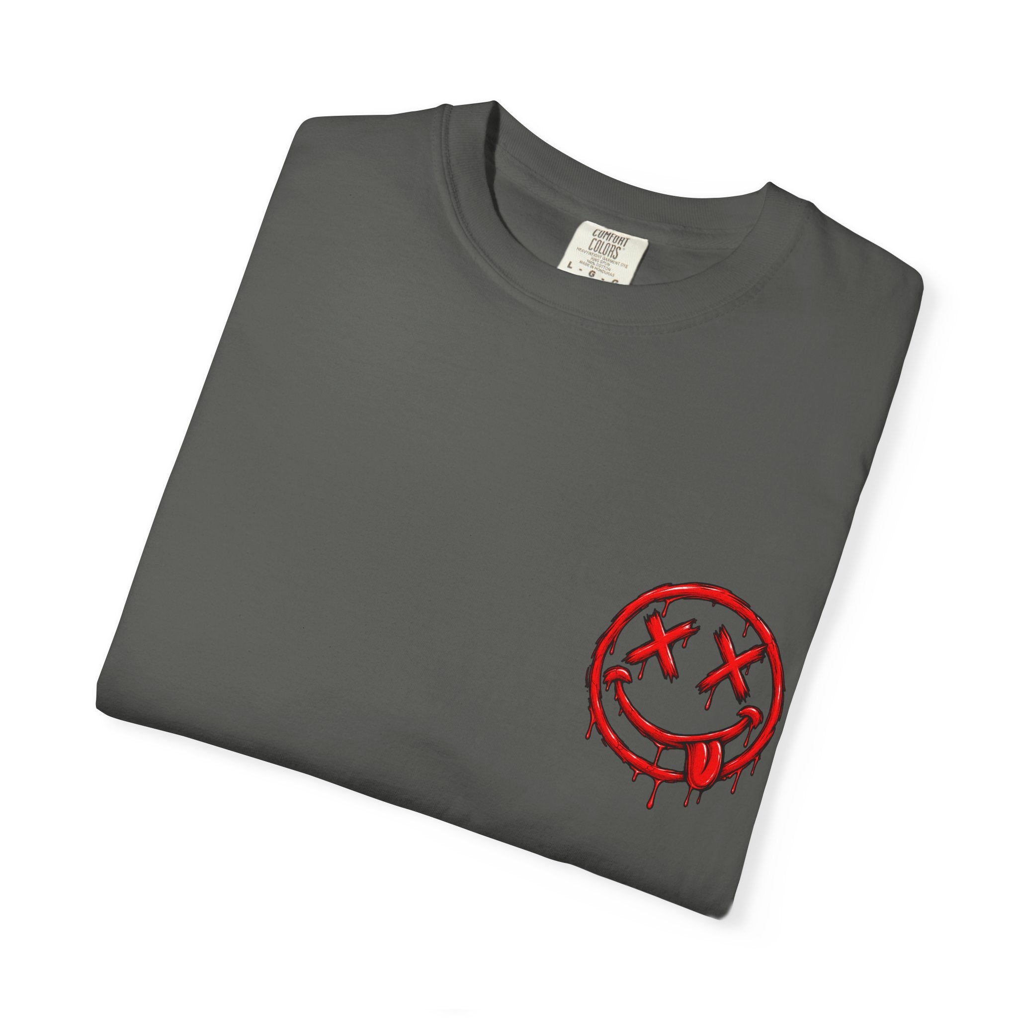 Static Culture Car Tee — Dripping Smiley Graphic T-Shirt