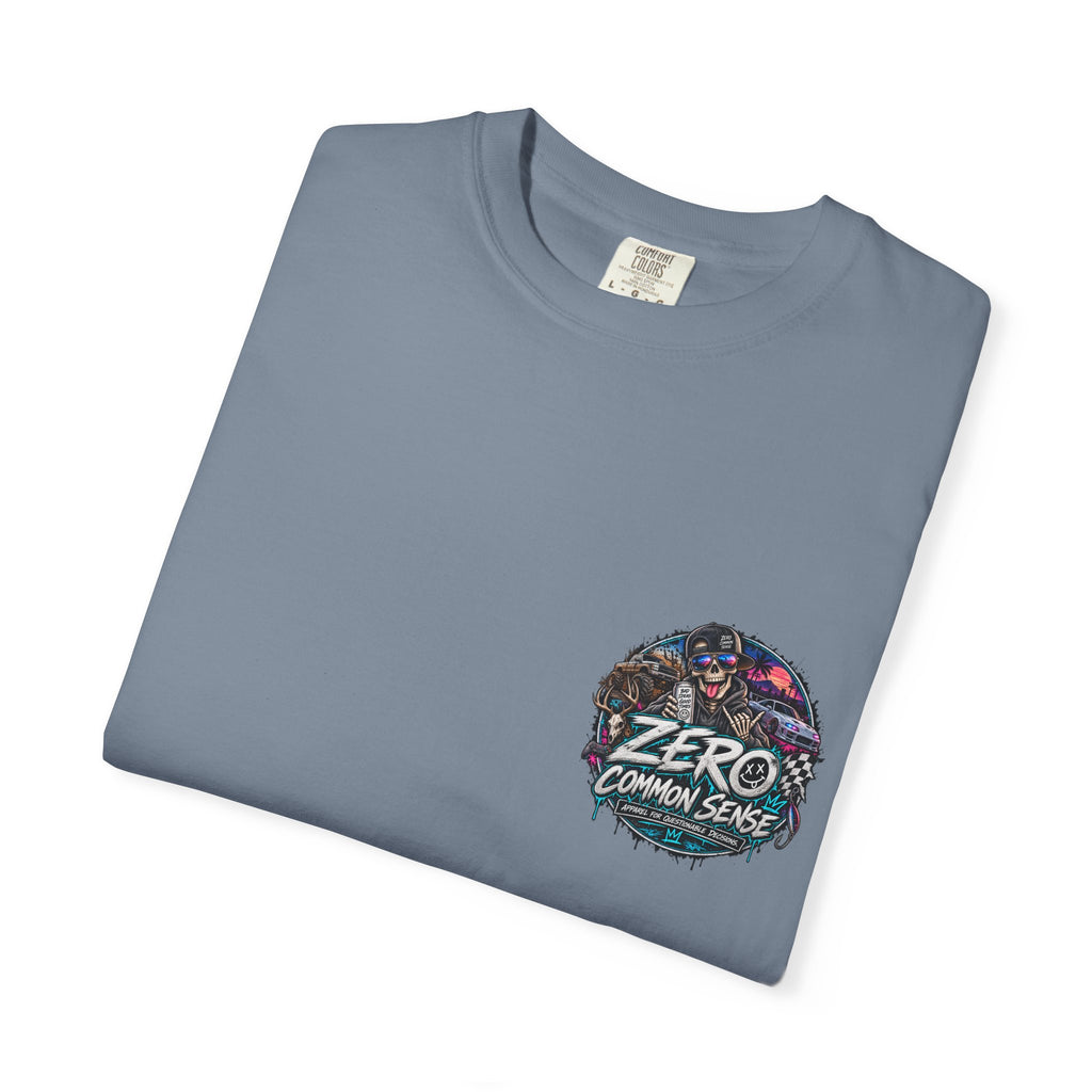 Spider Attack Graphic T-Shirt — "Zero Common Sense" Pocket Design