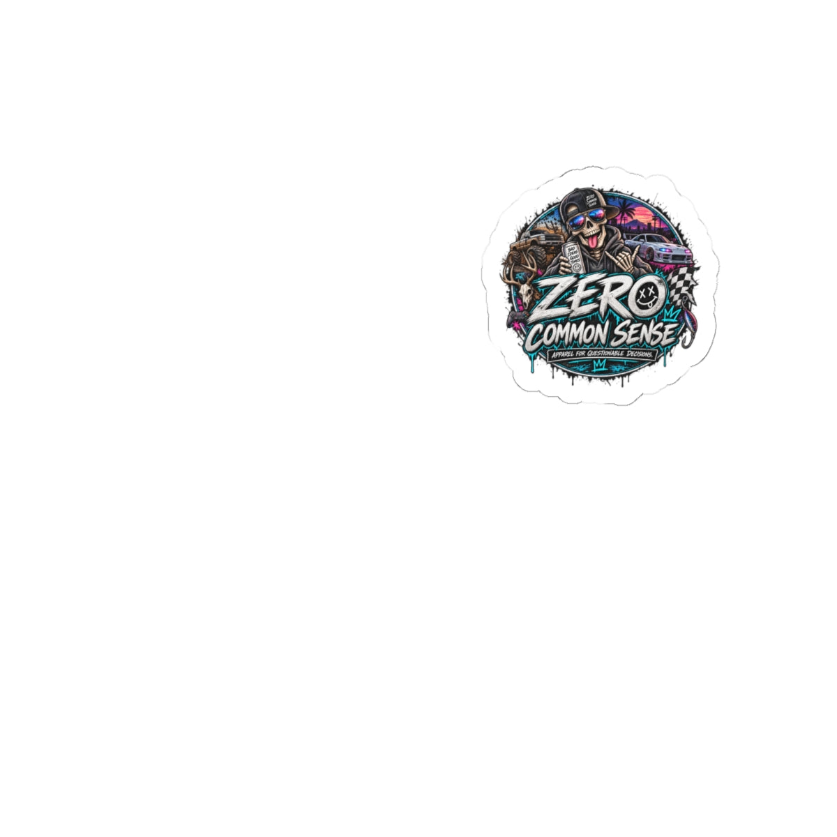 Zero Common Sense Sticker — Retro Skate Punk Kiss-Cut Decal for Laptops & Gear