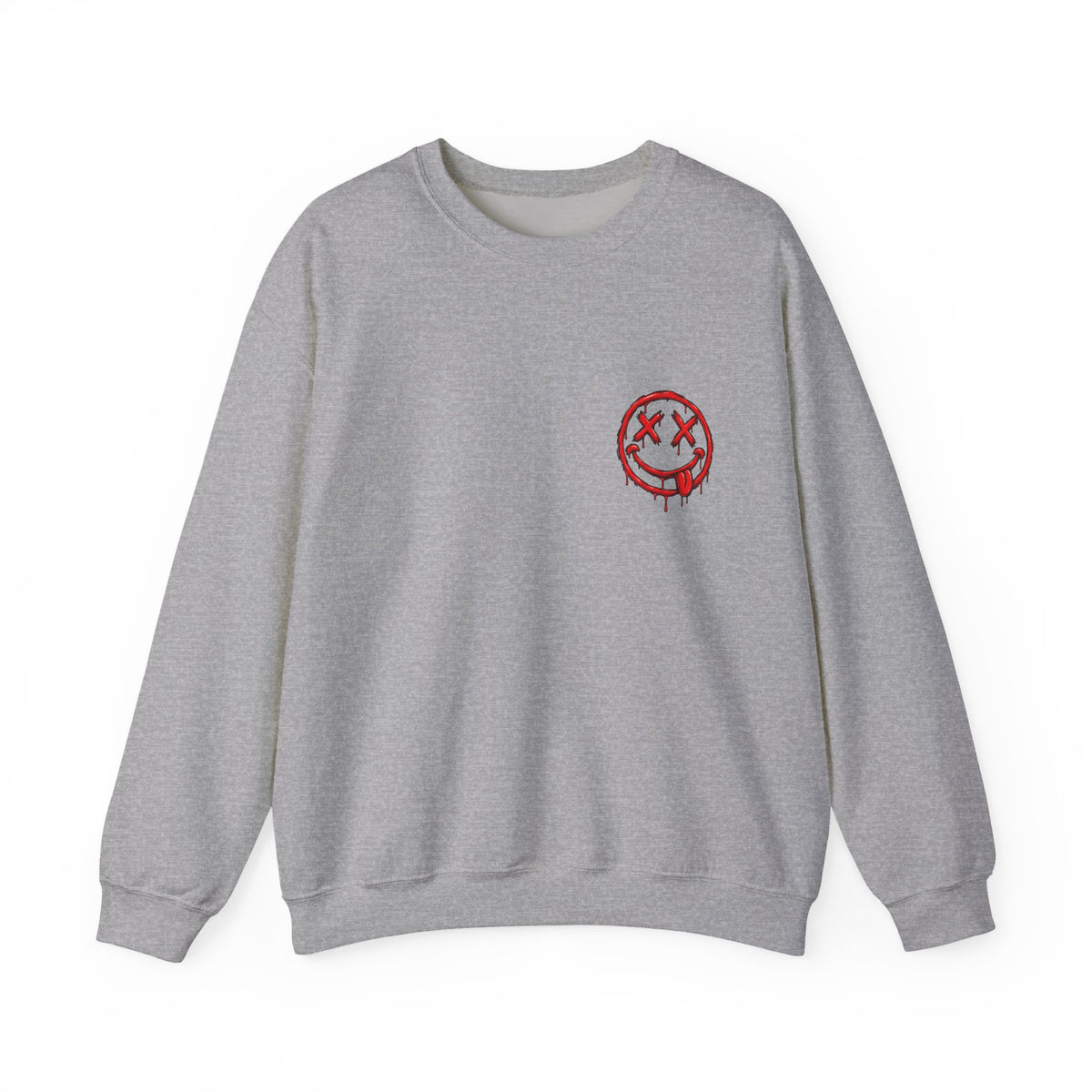 Bleeding Smiley Sweatshirt — Distressed Grunge Crewneck