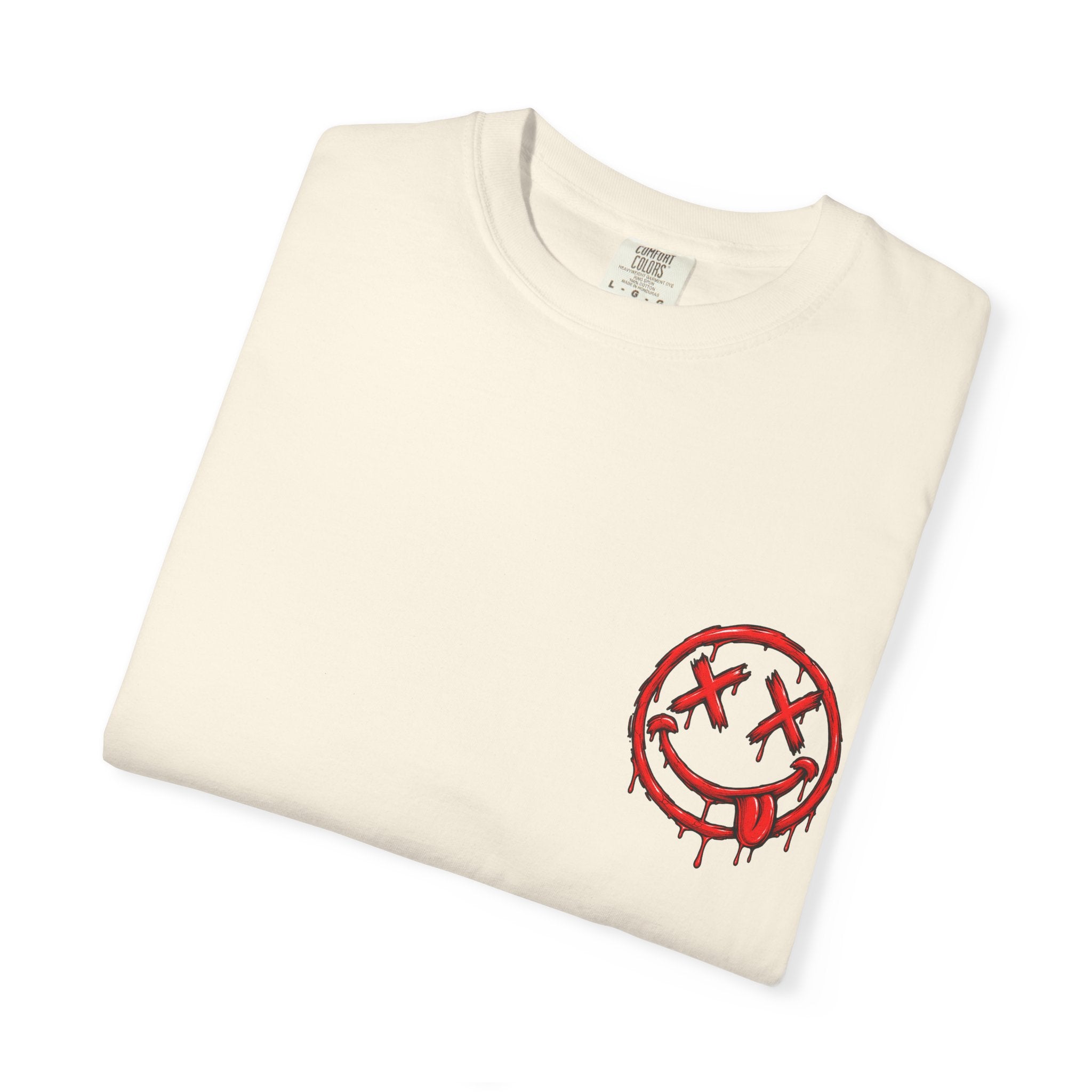 Static Culture Car Tee — Dripping Smiley Graphic T-Shirt