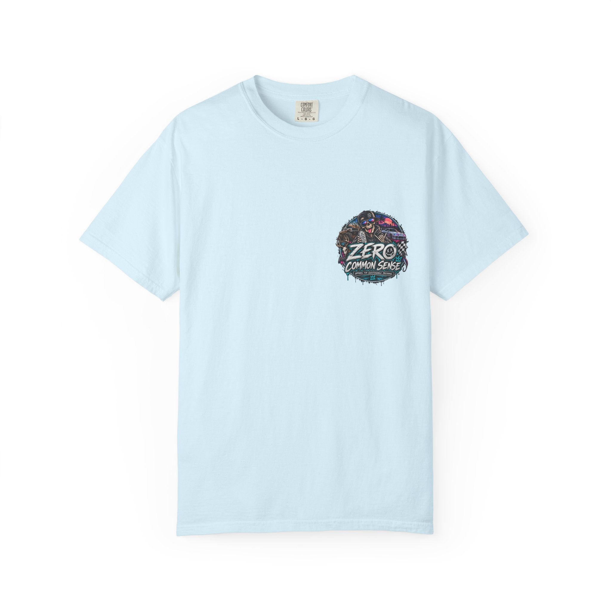 Spider Attack Graphic T-Shirt — "Zero Common Sense" Pocket Design