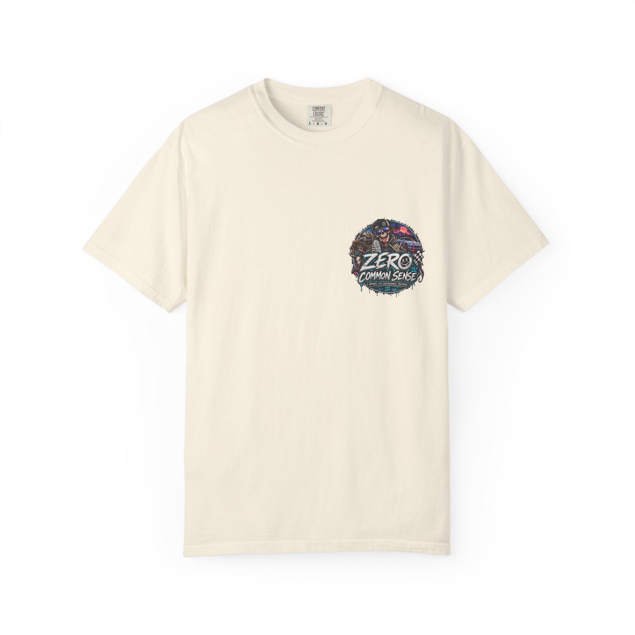 Spider Attack Graphic T-Shirt — "Zero Common Sense" Pocket Design