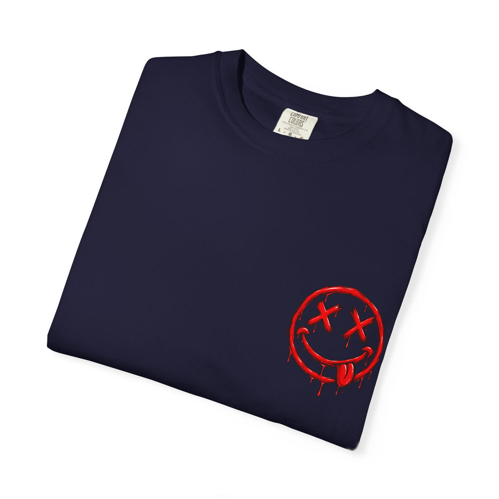 Static Culture Car Tee — Dripping Smiley Graphic T-Shirt