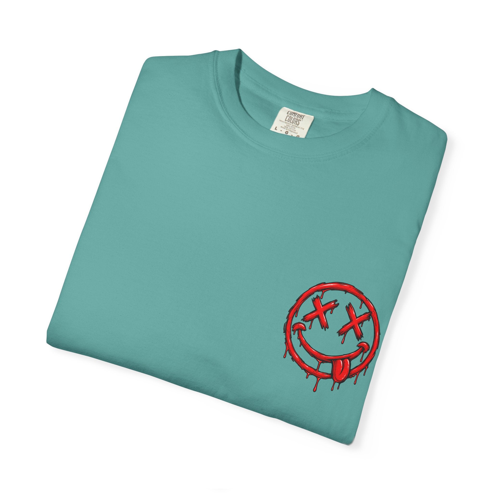 Static Culture Car Tee — Dripping Smiley Graphic T-Shirt