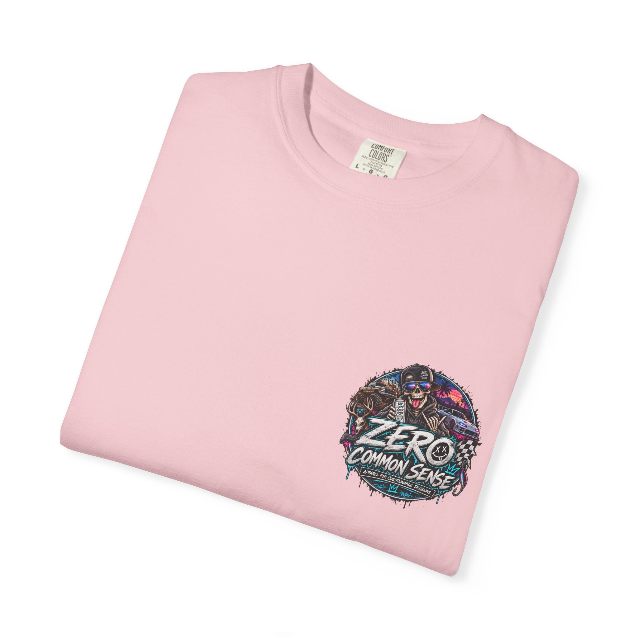 Spider Attack Graphic T-Shirt — "Zero Common Sense" Pocket Design
