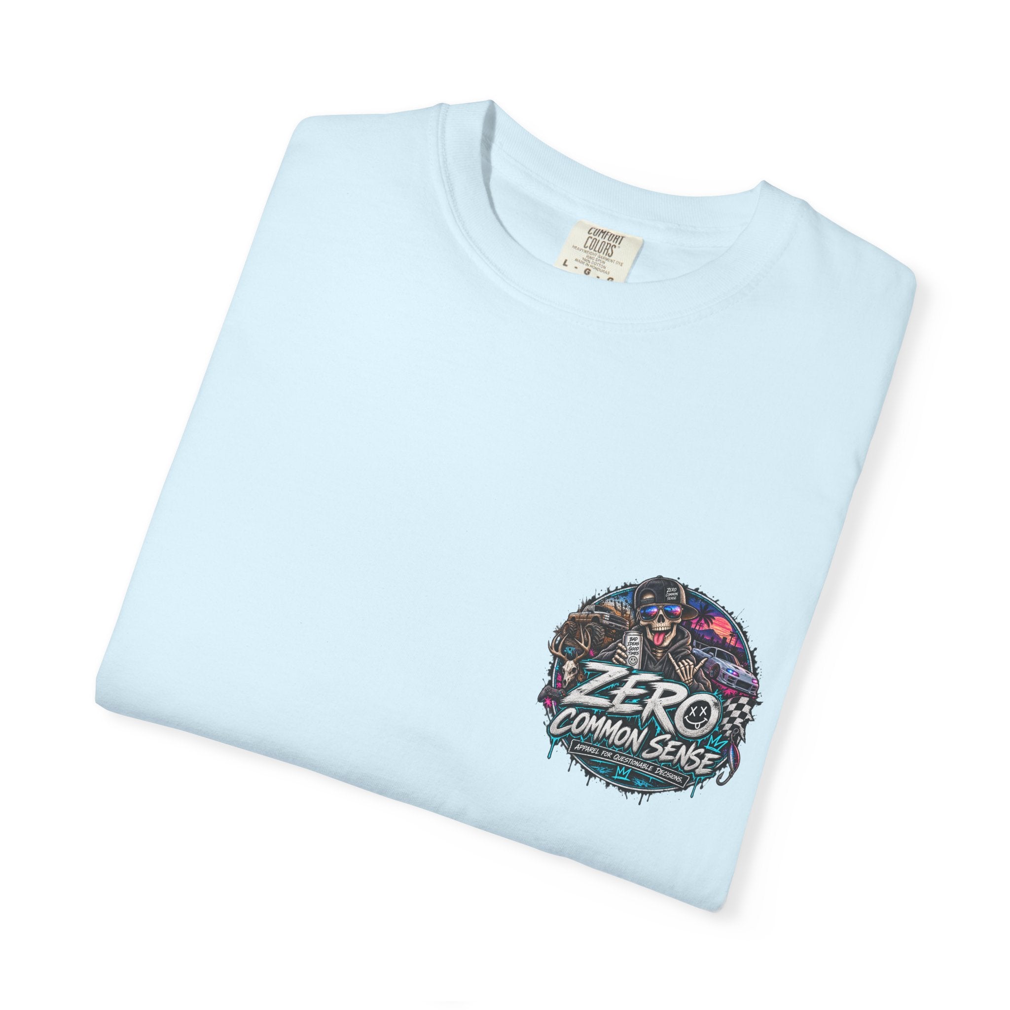 Spider Attack Graphic T-Shirt — "Zero Common Sense" Pocket Design