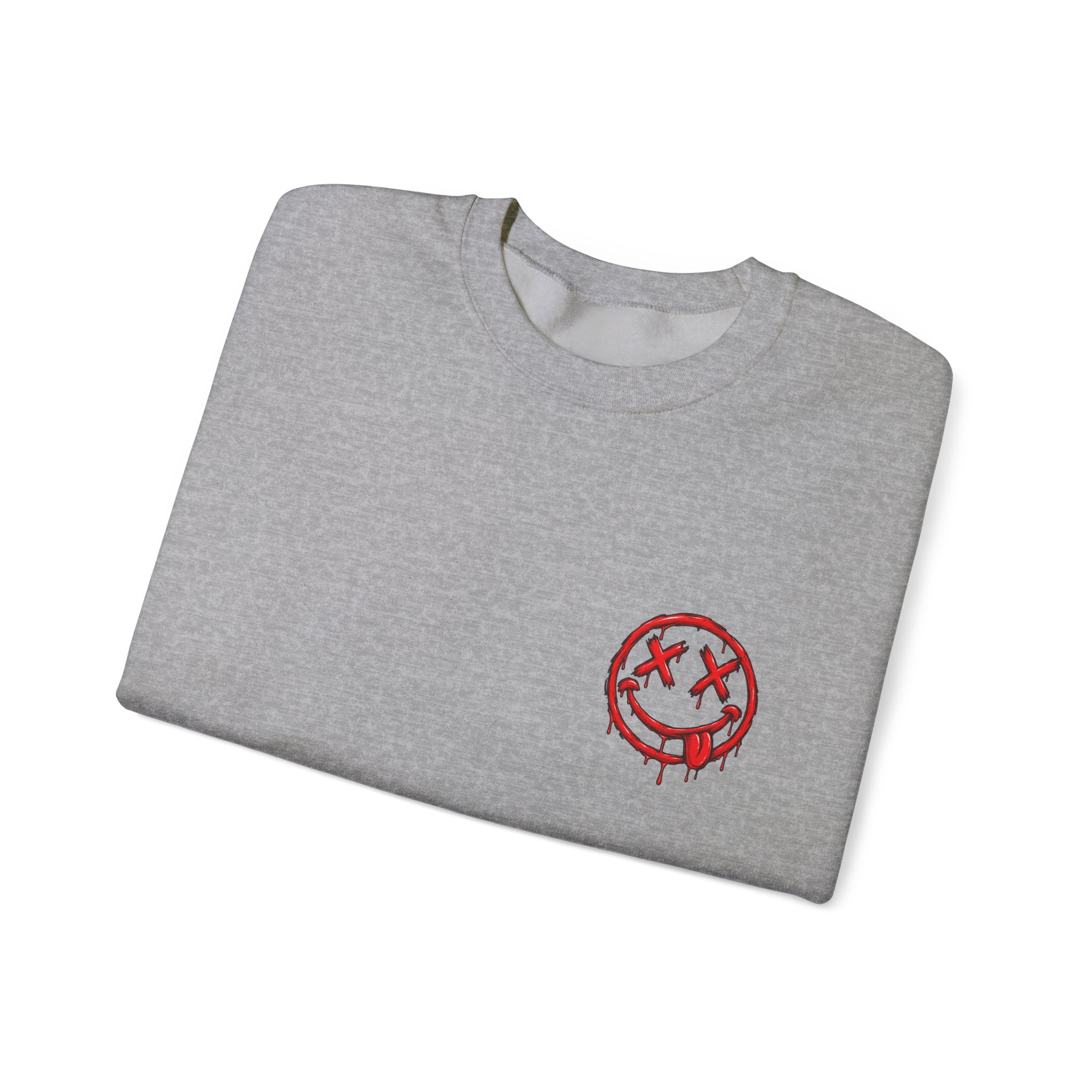 Bleeding Smiley Sweatshirt — Distressed Grunge Crewneck