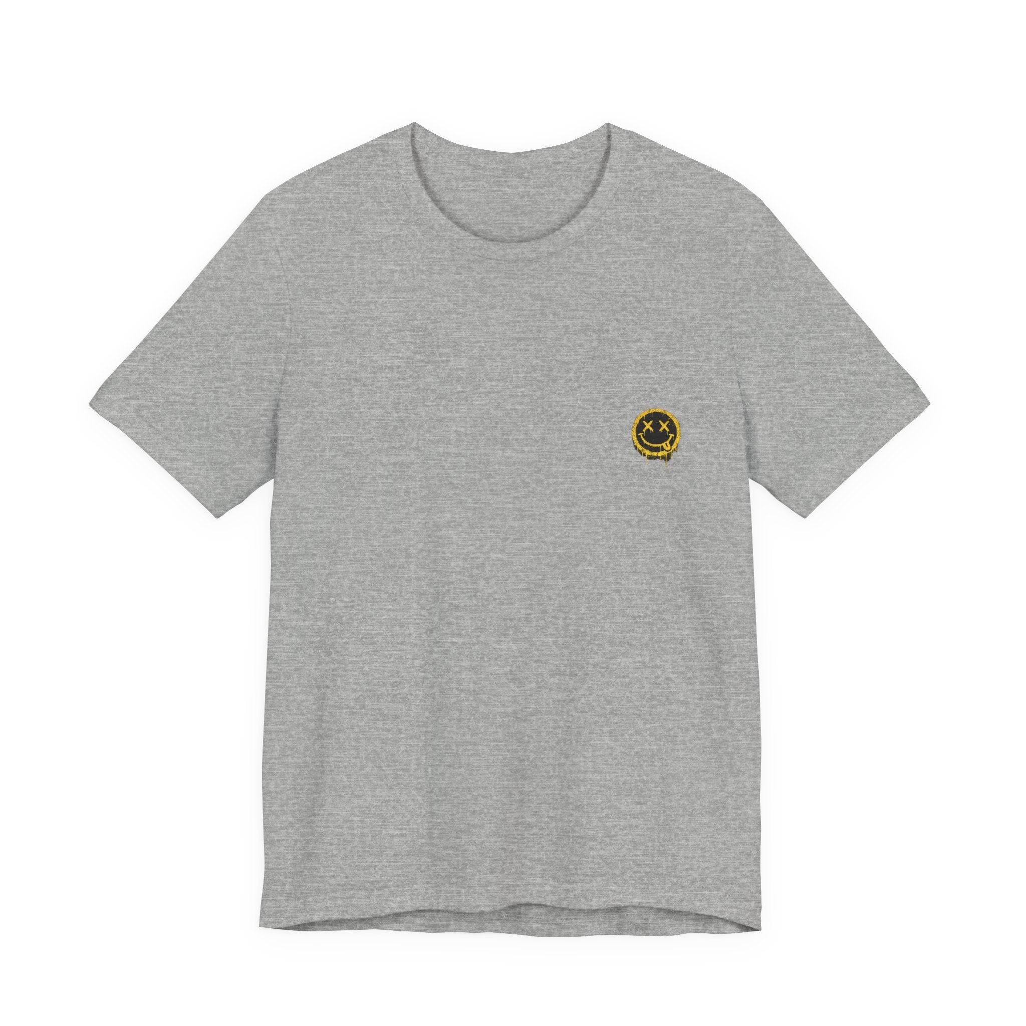 Embroidered Smile Patch Tee — Minimal Chest Logo T-Shirt