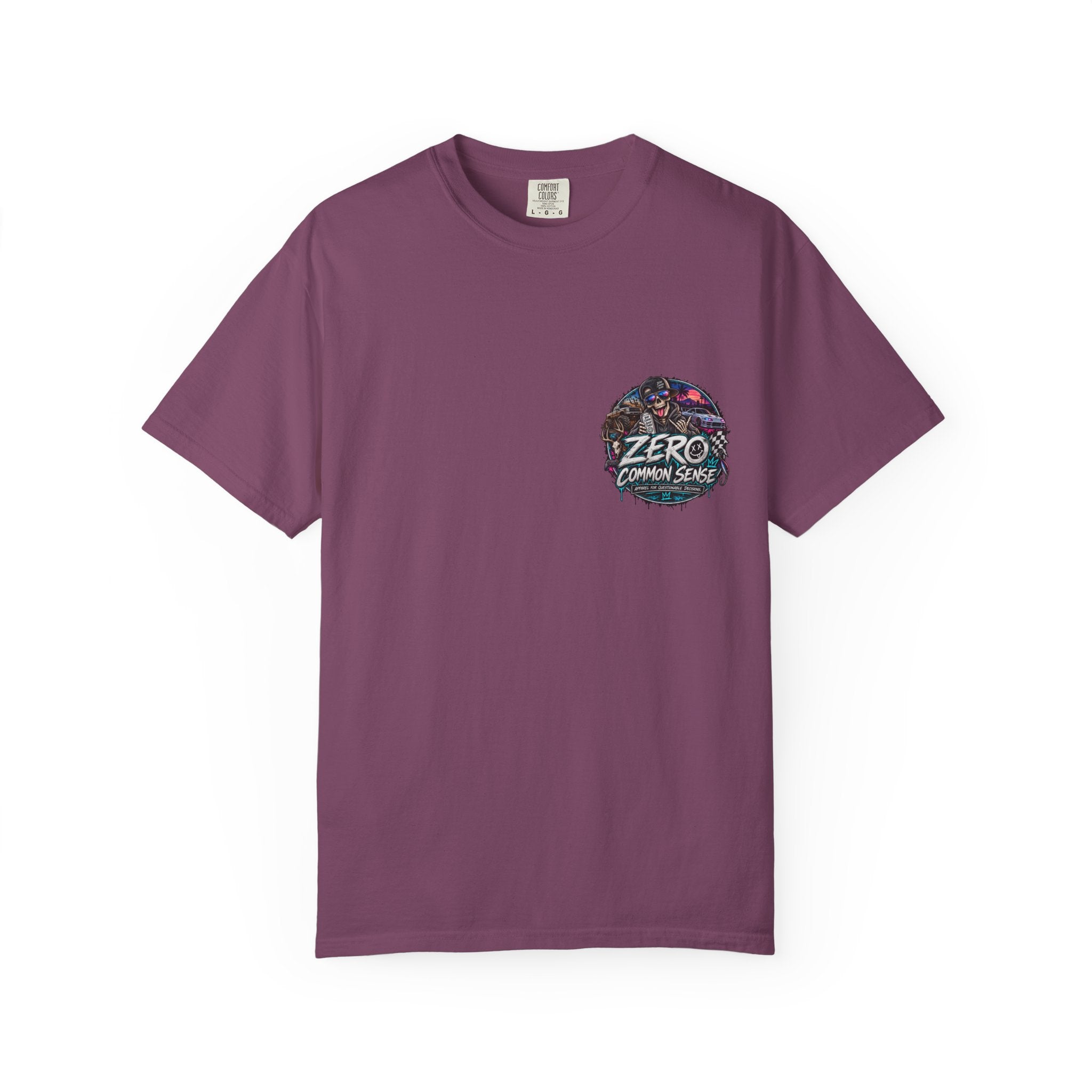 Spider Attack Graphic T-Shirt — "Zero Common Sense" Pocket Design