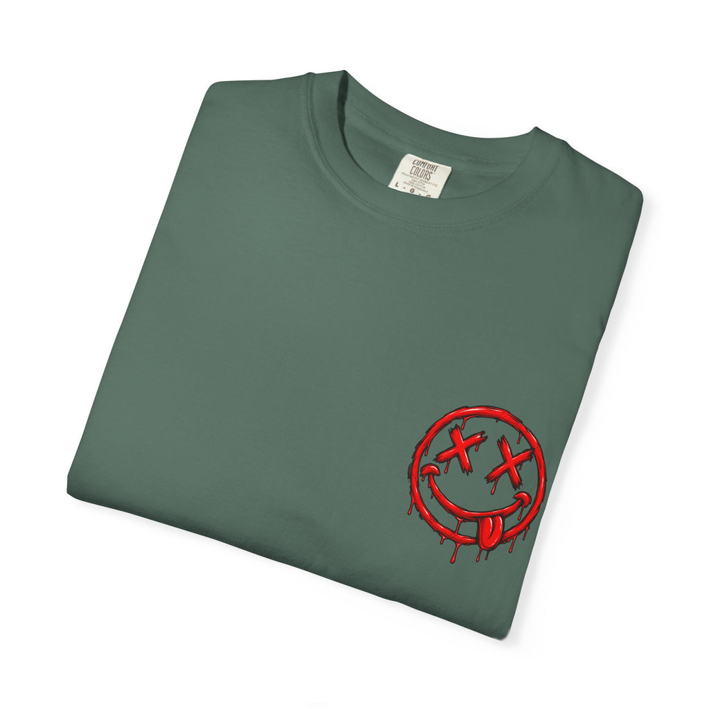 Static Culture Car Tee — Dripping Smiley Graphic T-Shirt