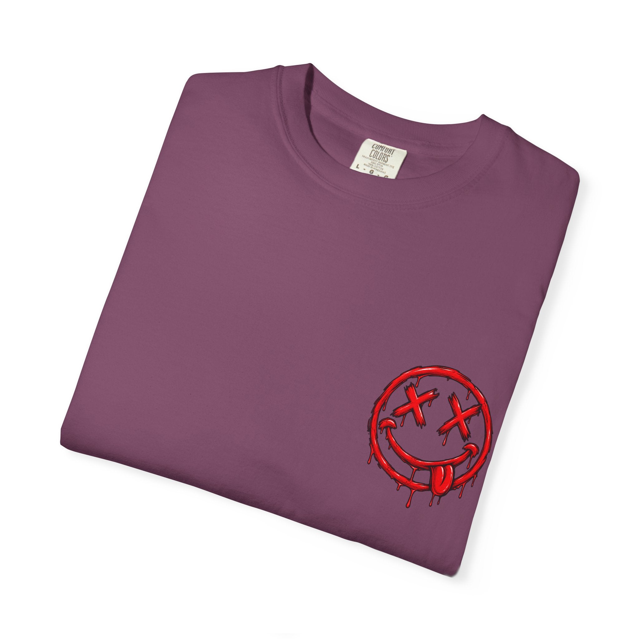 Static Culture Car Tee — Dripping Smiley Graphic T-Shirt