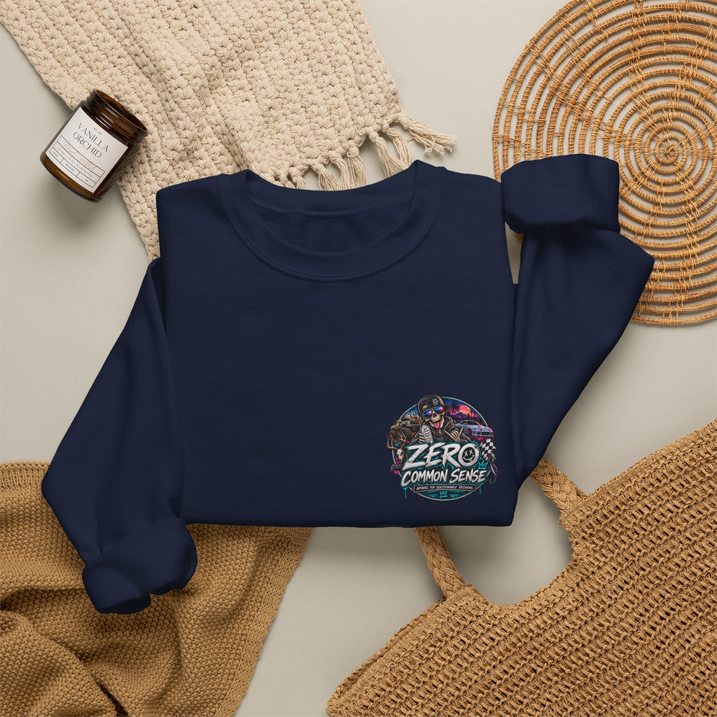 Crewneck Sweatshirt — 'ZERO' Floral Galaxy Logo
