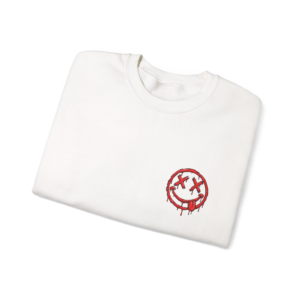 Bleeding Smiley Sweatshirt — Distressed Grunge Crewneck