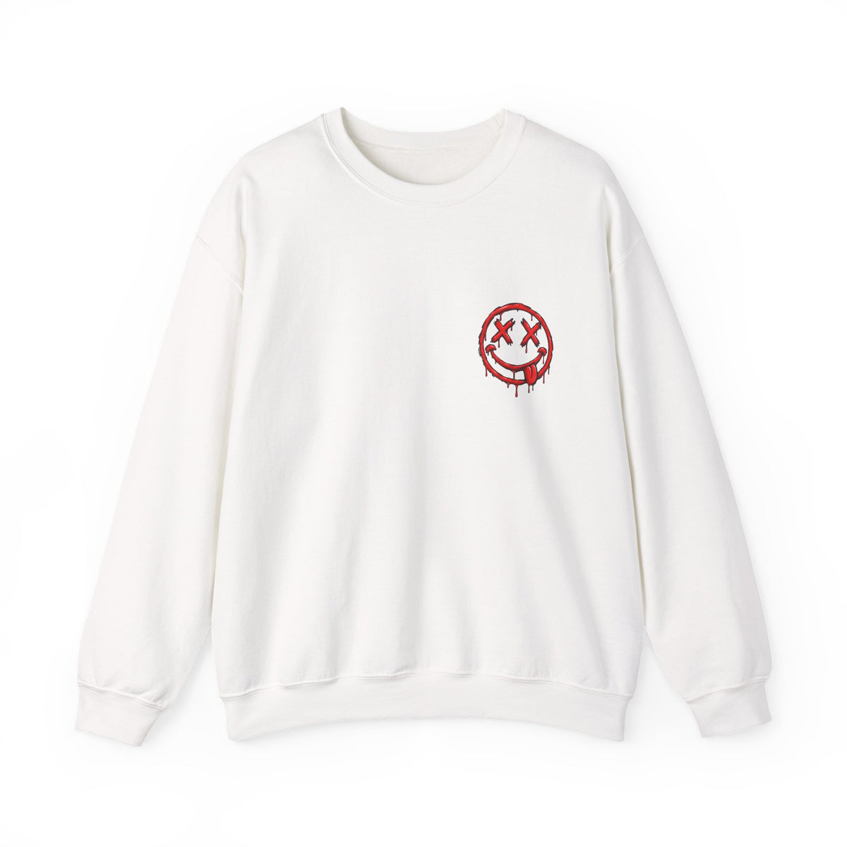 Bleeding Smiley Sweatshirt — Distressed Grunge Crewneck
