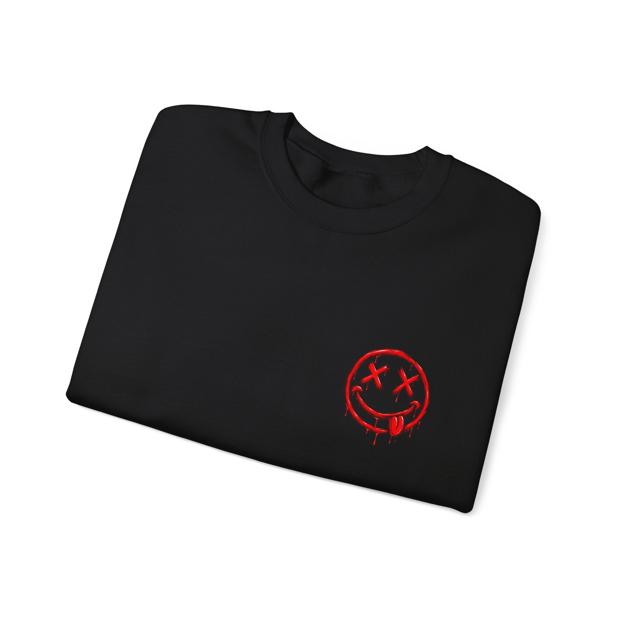 Bleeding Smiley Sweatshirt — Distressed Grunge Crewneck