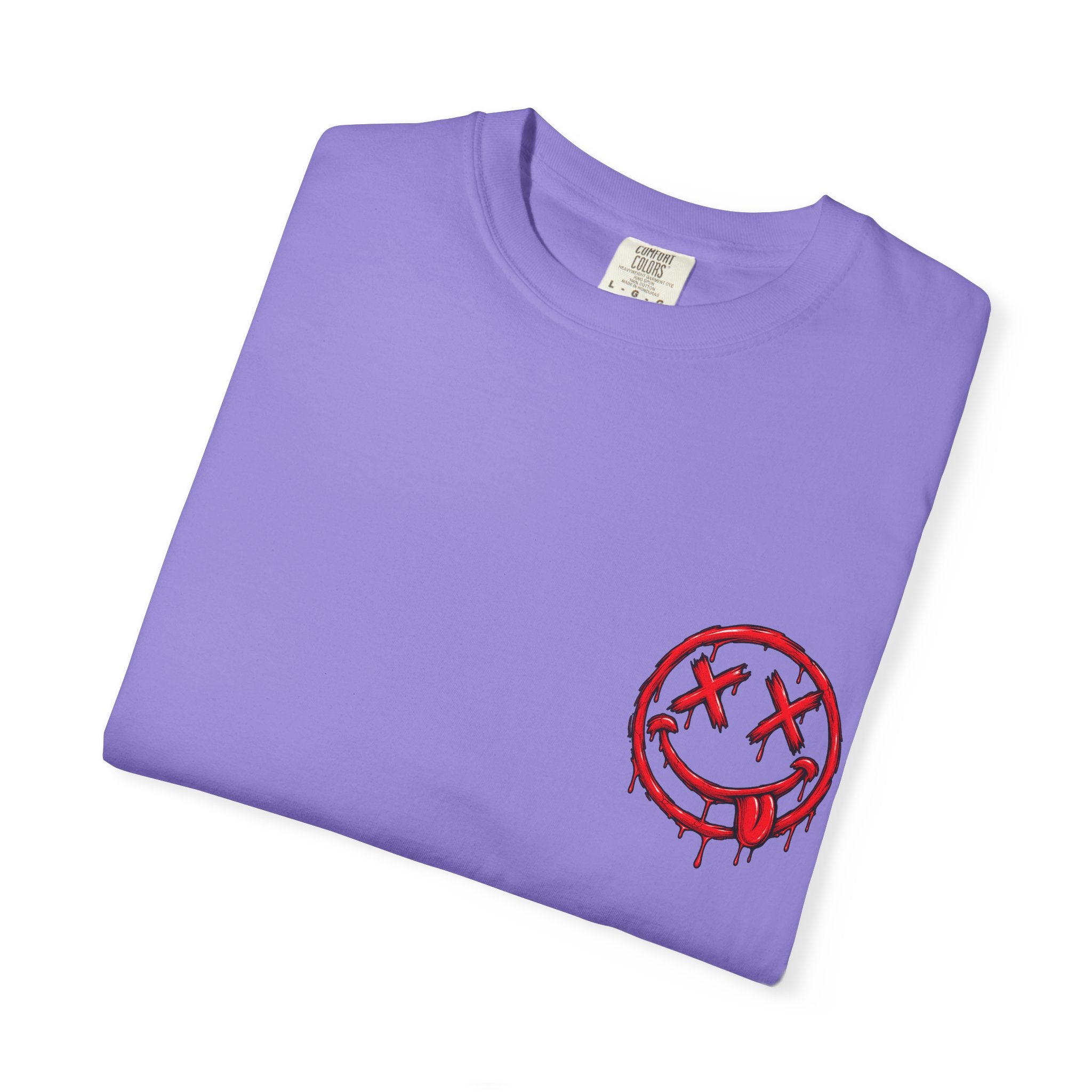 Static Culture Car Tee — Dripping Smiley Graphic T-Shirt