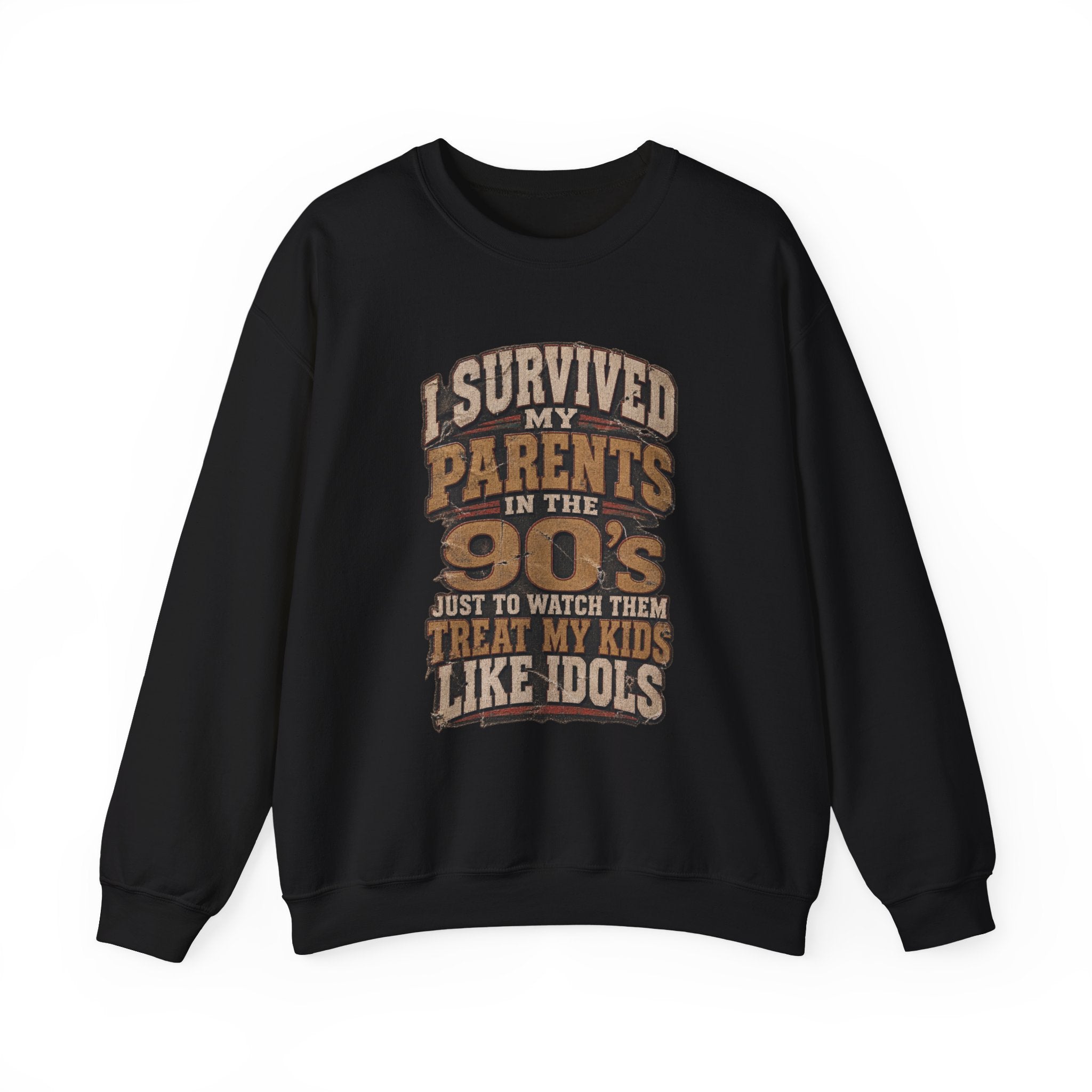 90s Parents Nostalgia Sweatshirt — "I Survived My Parents in the 90s" Crewneck