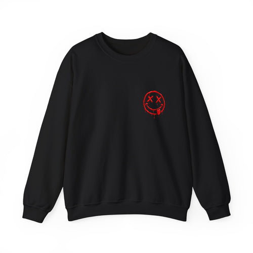 Bleeding Smiley Sweatshirt — Distressed Grunge Crewneck