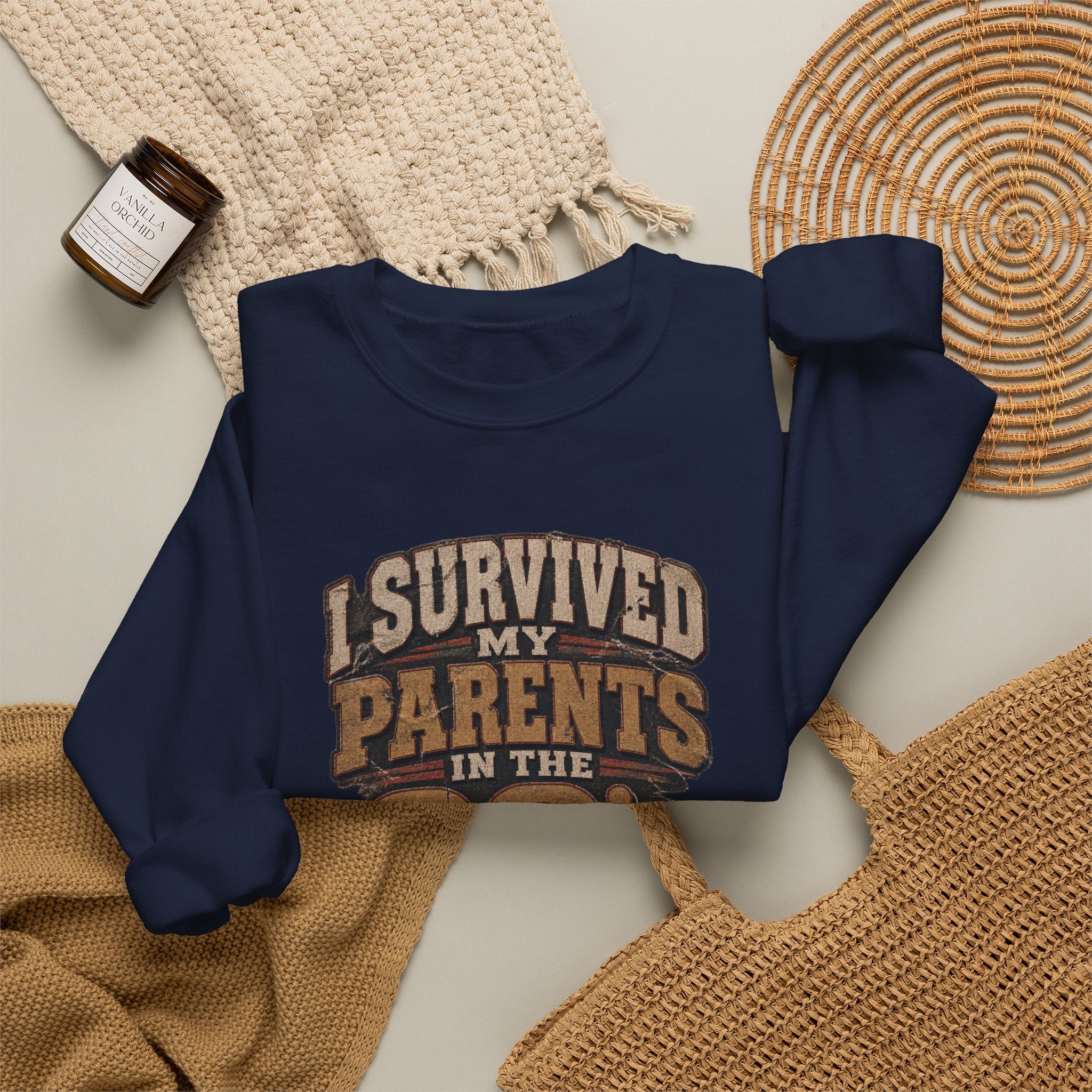 90s Parents Nostalgia Sweatshirt — "I Survived My Parents in the 90s" Crewneck