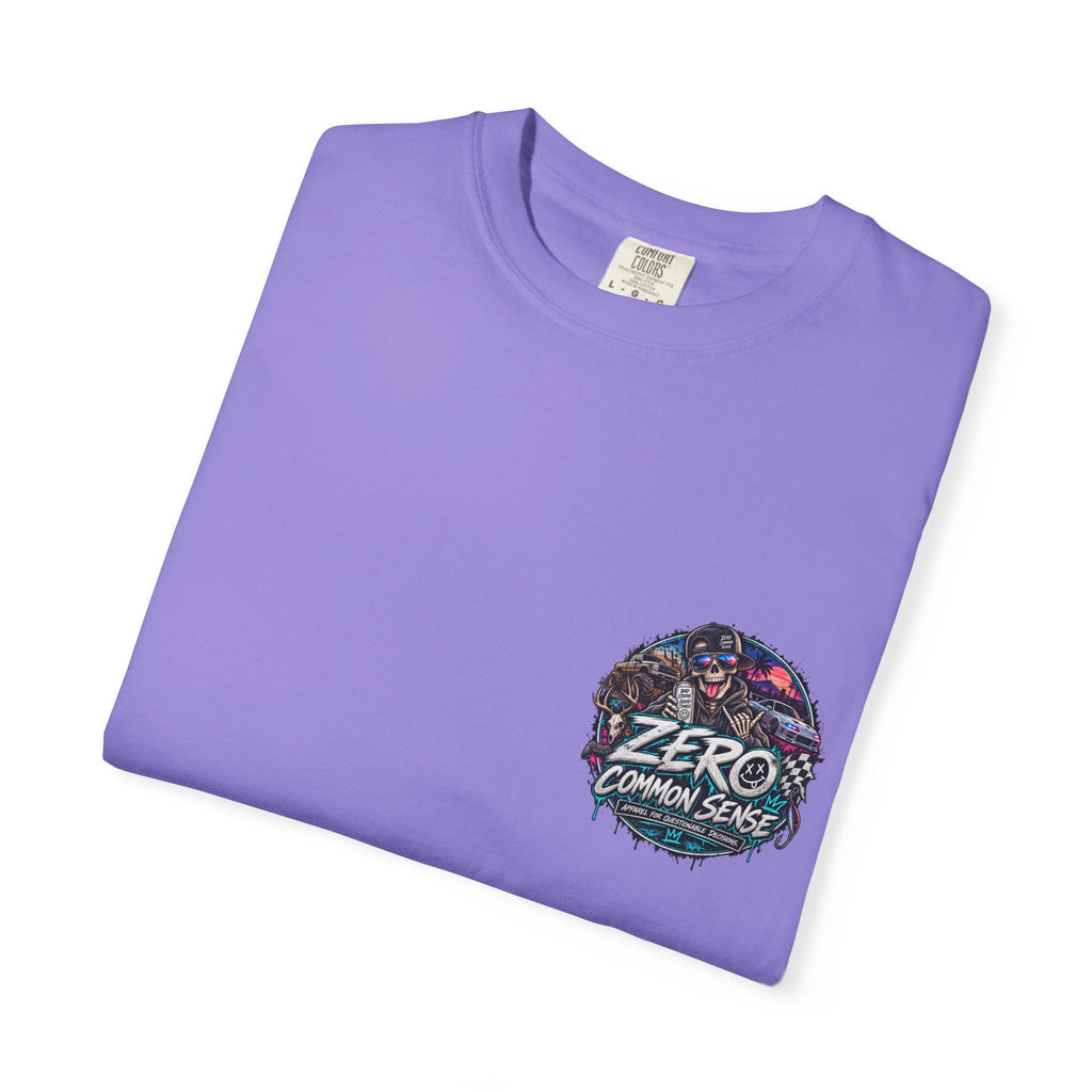 Spider Attack Graphic T-Shirt — "Zero Common Sense" Pocket Design
